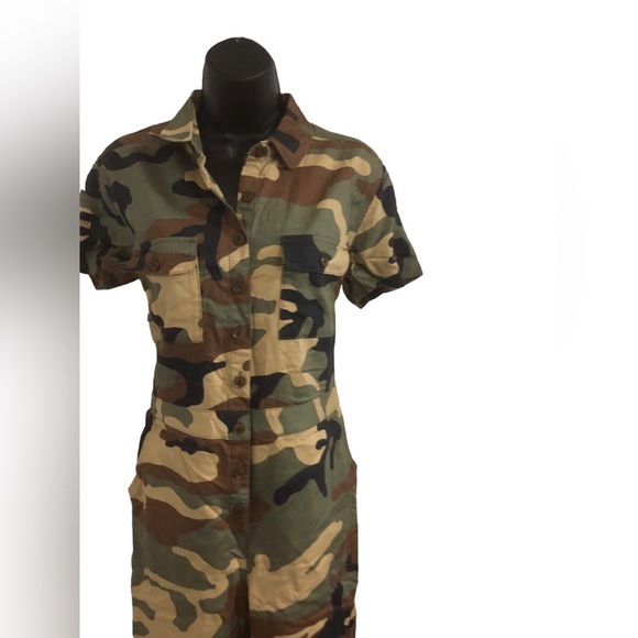 Outerknown army camo S.E.A. short sleeve‎ overalls jumpsuit size 0 new - Picture 12 of 16
